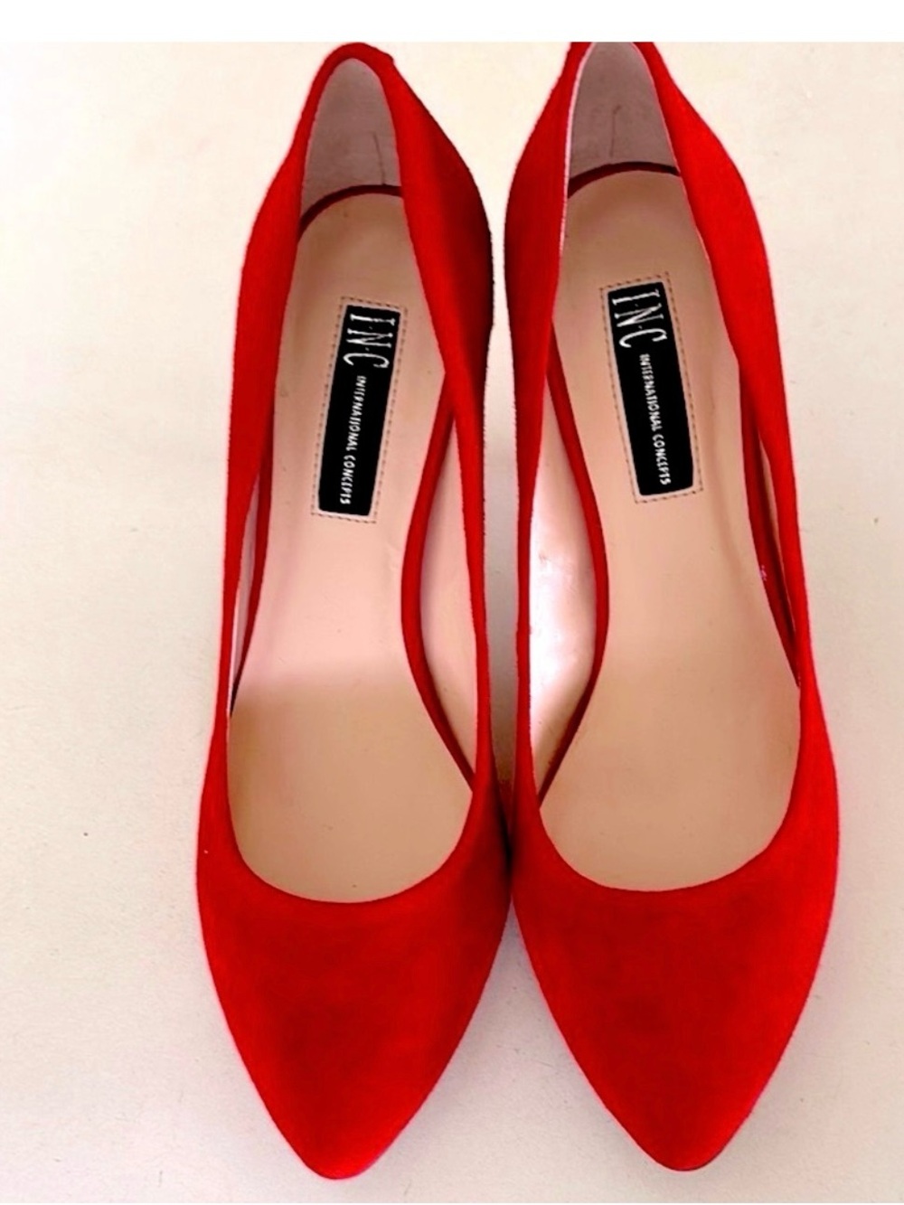 INC International Concepts Vibrant Red Pointed Toe Pumps